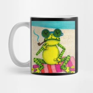 Fancy Frog With a Pipe At The Beach Mug
